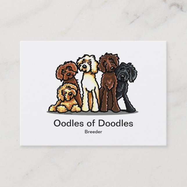 Labradoodle Rainbow White Pet Business Cards (Front)