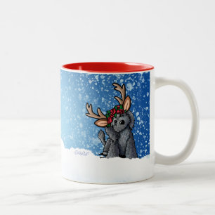 Labradoodle Reindeer Christmas Two-Tone Mug