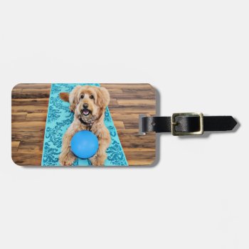 Labradoodle - Riley - Yoga Dog Luggage Tag by SayWoof at Zazzle
