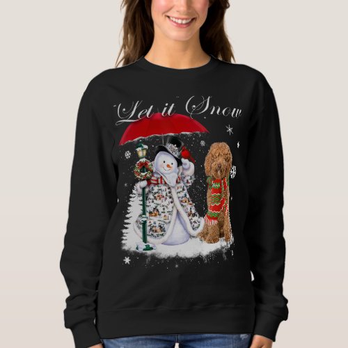 Labradoodle Santa Dog Christmas Snowman Xmas Pajam Sweatshirt