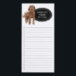 Labradoodle Shopping List Magnetic Notepad<br><div class="desc">Adorable things to fetch Labradoodle dog with a black chalkboard frame personalized with your name.</div>