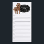 Labradoodle Shopping List Magnetic Notepad<br><div class="desc">Adorable things to fetch Labradoodle dog with a black chalkboard frame personalized with your name.</div>