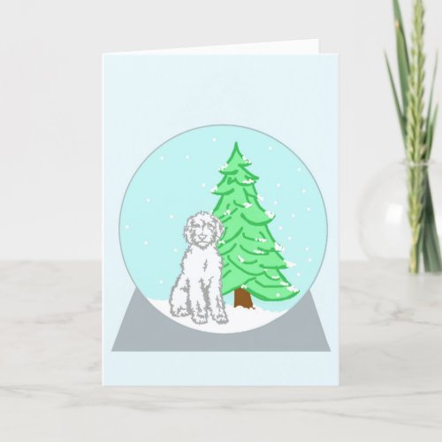 Labradoodle Snow Globe Christmas Card