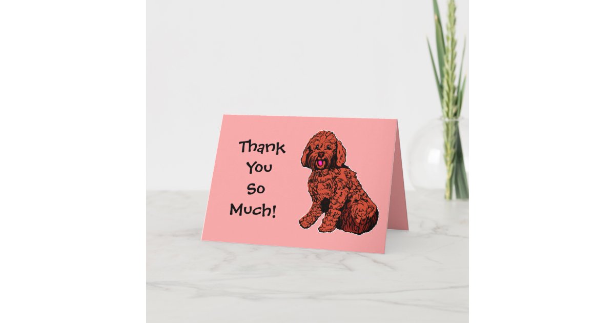 Labradoodle Thank You So Much Pink Card | Zazzle