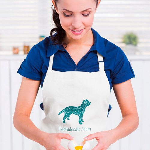 Labradoodle Traits Mom In Aqua Green  Adult Apron