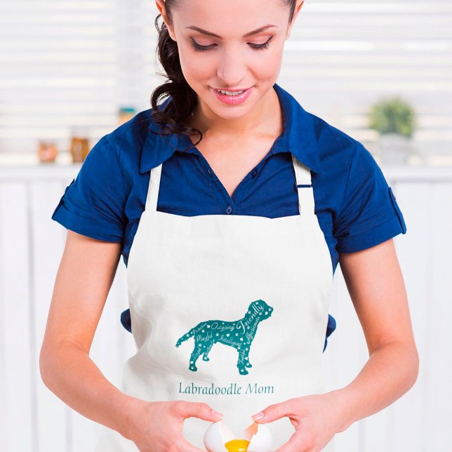 Labradoodle Traits Mom In Aqua Green  Adult Apron (Creator Uploaded)
