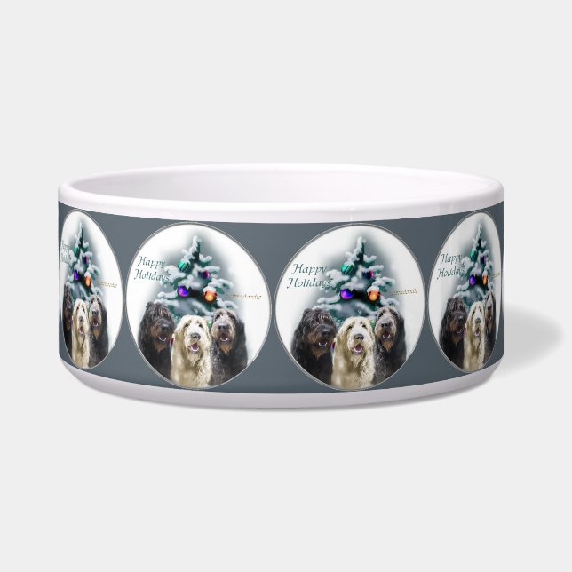 Labradoodle Trio Christmas  Bowl (Front)