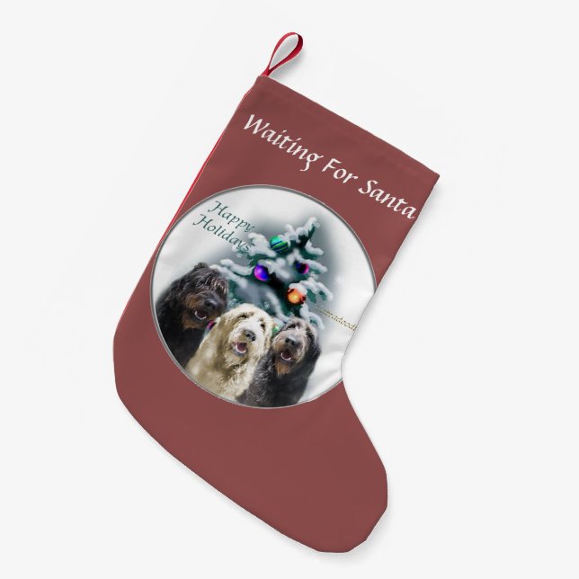 Labradoodle Trio Christmas Small Christmas Stocking (Front (Hanging))