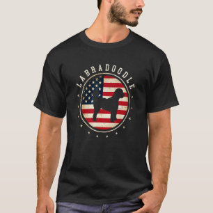Labradoodle Usa Flag 4th July Dog Mom Dad T-Shirt
