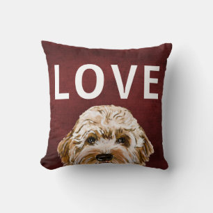 Labradoodle Valentine's Day Throw Pillow