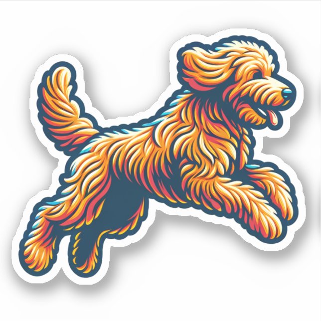 Labradoodle Vinyl Dog Sticker (Front)