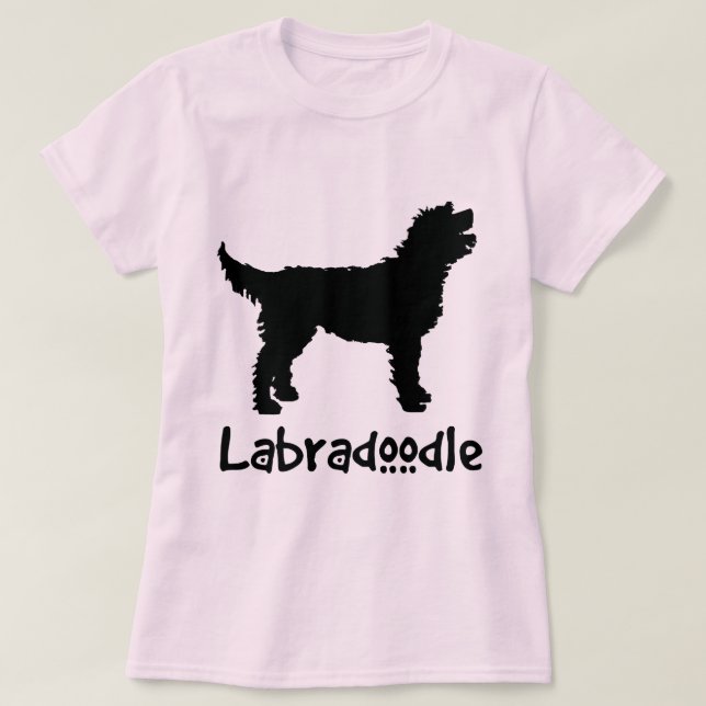 Labradoodle w/ Cool Text (in black) T-Shirt (Design Front)