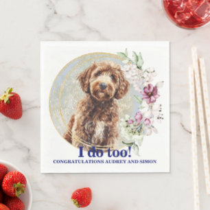 Labradoodle Wedding Napkins With Dogs Photo