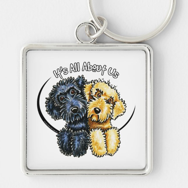 Labradoodles Black Yellow IAAU Keychain (Front)