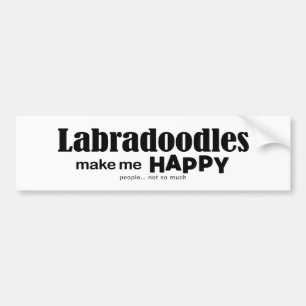 Labradoodles Make Me Happy Bumper Sticker