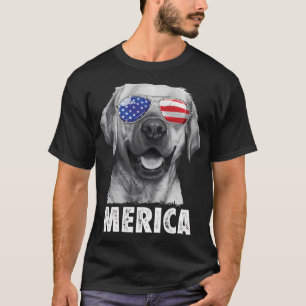 Labrador 4Th Of July Merica Sunglasses Usa T-Shirt