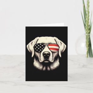 Labrador American Flag Sungles 4th Of July Patriot Card