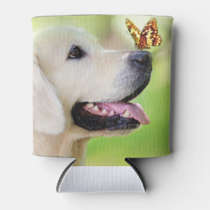 Labrador And Butterfly Throw Pillow Can Cooler