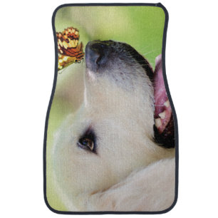 Labrador And Butterfly Throw Pillow Car Floor Mat