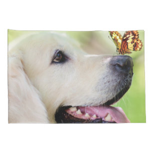 Labrador And Butterfly Throw Pillow Case