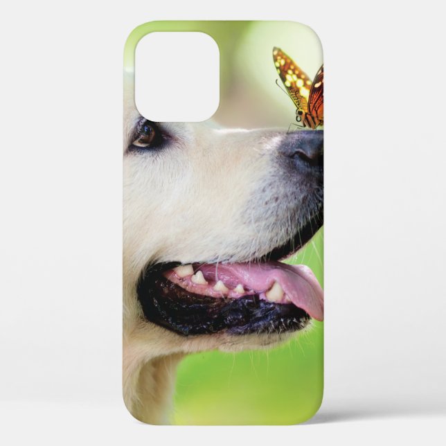 Labrador And Butterfly Throw Pillow Case-Mate iPhone Case (Back)