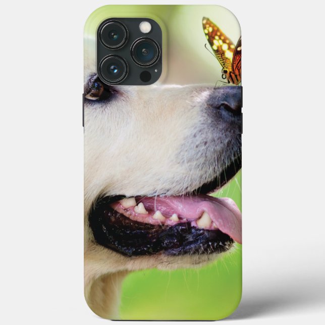 Labrador And Butterfly Throw Pillow Case-Mate iPhone Case (Back)
