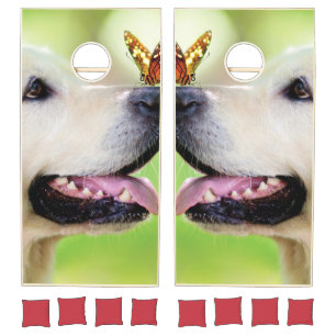 Labrador And Butterfly Throw Pillow Cornhole Set