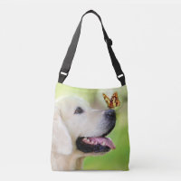 Labrador And Butterfly Throw Pillow