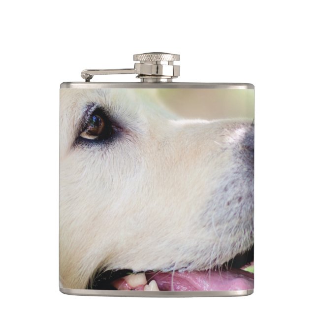 Labrador And Butterfly Throw Pillow Flask (Front)