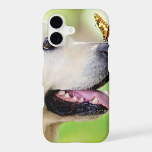 Labrador And Butterfly Throw Pillow iPhone 17 Case