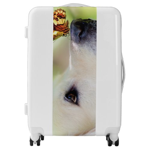 Labrador And Butterfly Throw Pillow Luggage