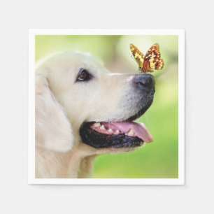 Labrador And Butterfly Throw Pillow Napkins