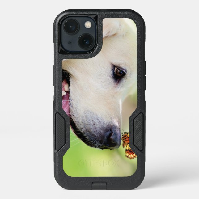 Labrador And Butterfly Throw Pillow Otterbox iPhone Case (Back)