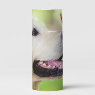 Labrador And Butterfly Throw Pillow Pillar Candle