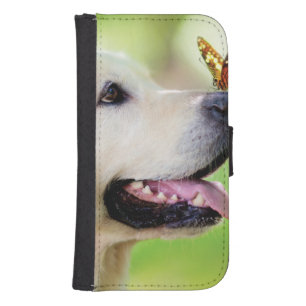 Labrador And Butterfly Throw Pillow Galaxy S4 Wallet Case