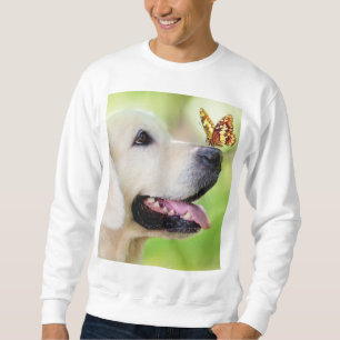 Labrador And Butterfly Throw Pillow Sweatshirt