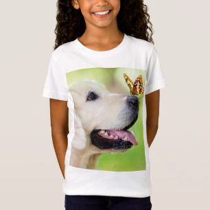 Labrador And Butterfly Throw Pillow T-Shirt
