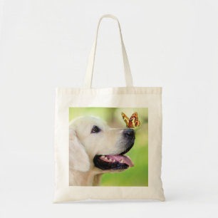 Labrador And Butterfly Throw Pillow Tote Bag