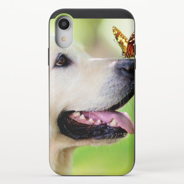 Labrador And Butterfly Throw Pillow Uncommon iPhone Case (Back)
