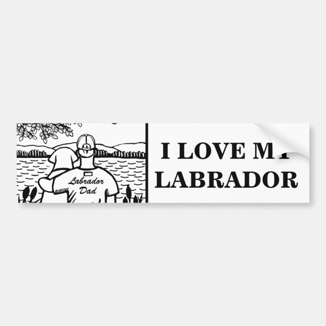 Labrador and Dad Bumper Sticker (Front)