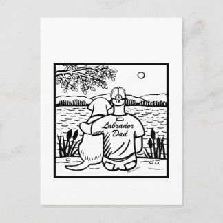 Labrador and Dad Postcard