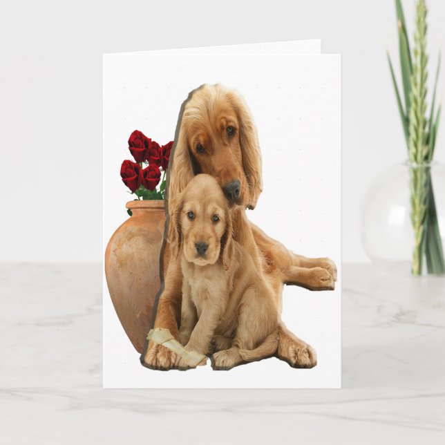 Labrador and puppies holiday card (Front)