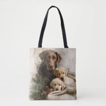 Labrador and Puppies Vintage Christmas