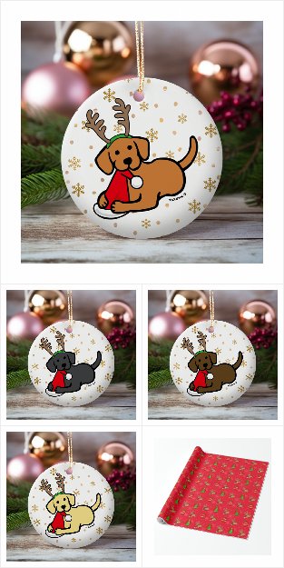 Labrador and Santa Cartoon Christmas Products