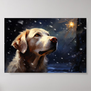 Labrador at night poster
