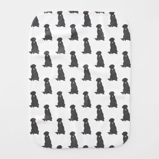 Labrador (Black) Baby Burp Cloth (Front)