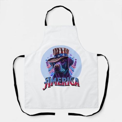 Labrador _ Black Lab 4th of July design Apron