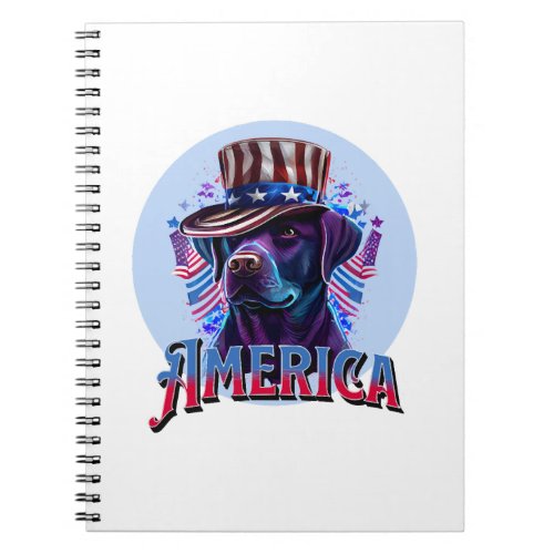 Labrador _ Black Lab 4th of July design Notebook