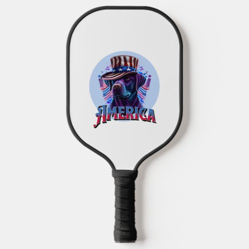 Labrador _ Black Lab 4th of July design Pickleball Paddle