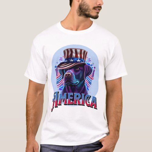 Labrador _ Black Lab 4th of July design T_Shirt